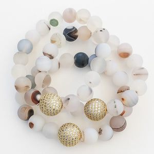 Gemstone Pave Ball Bracelets