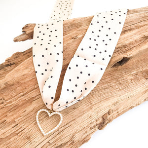 Pearl Open Heart on Scarf Necklace