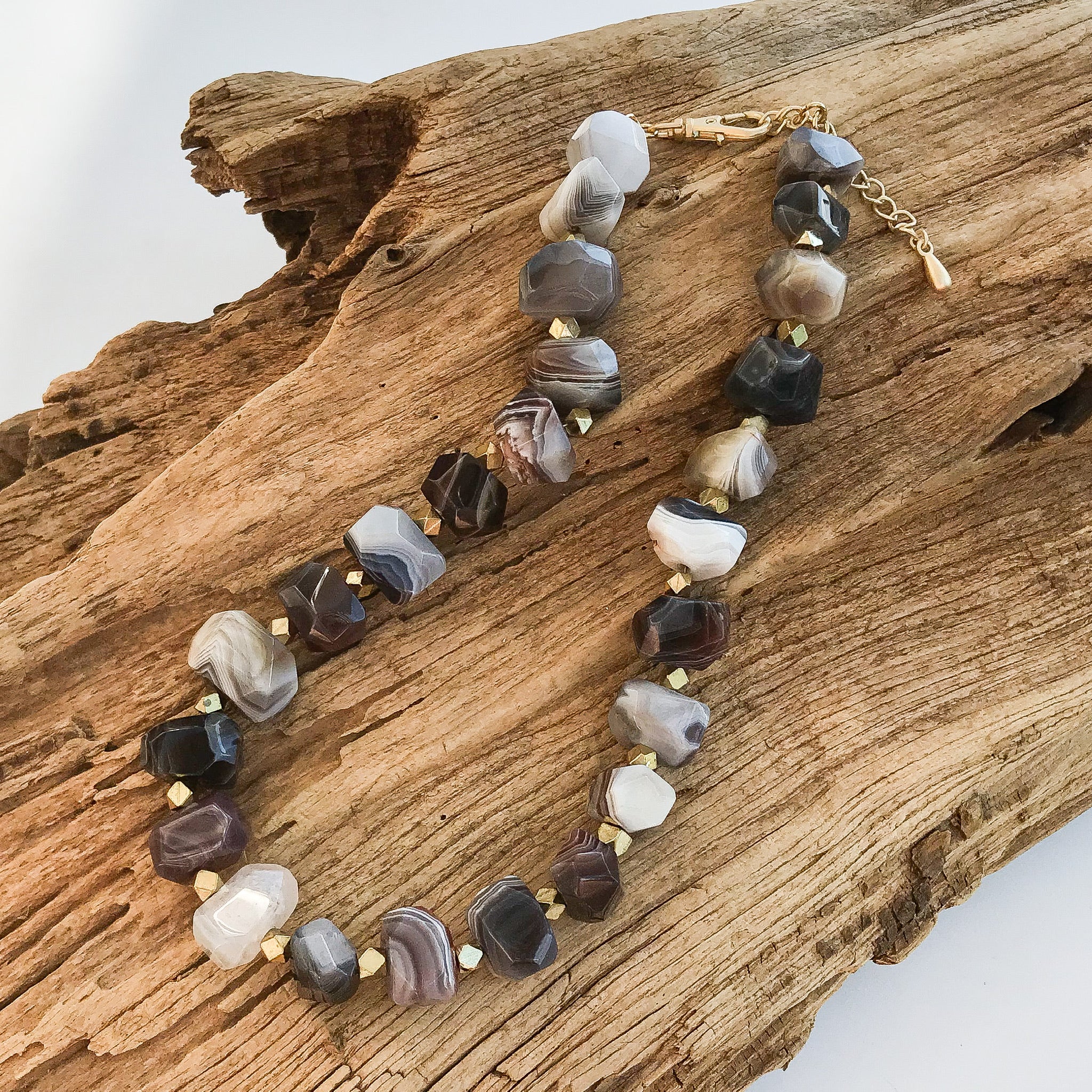 Chunk Statement Brass Necklace