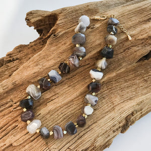 Chunk Statement Brass Necklace