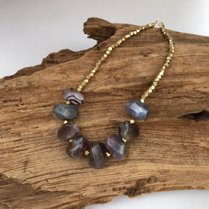 Chunk Statement Brass Necklace
