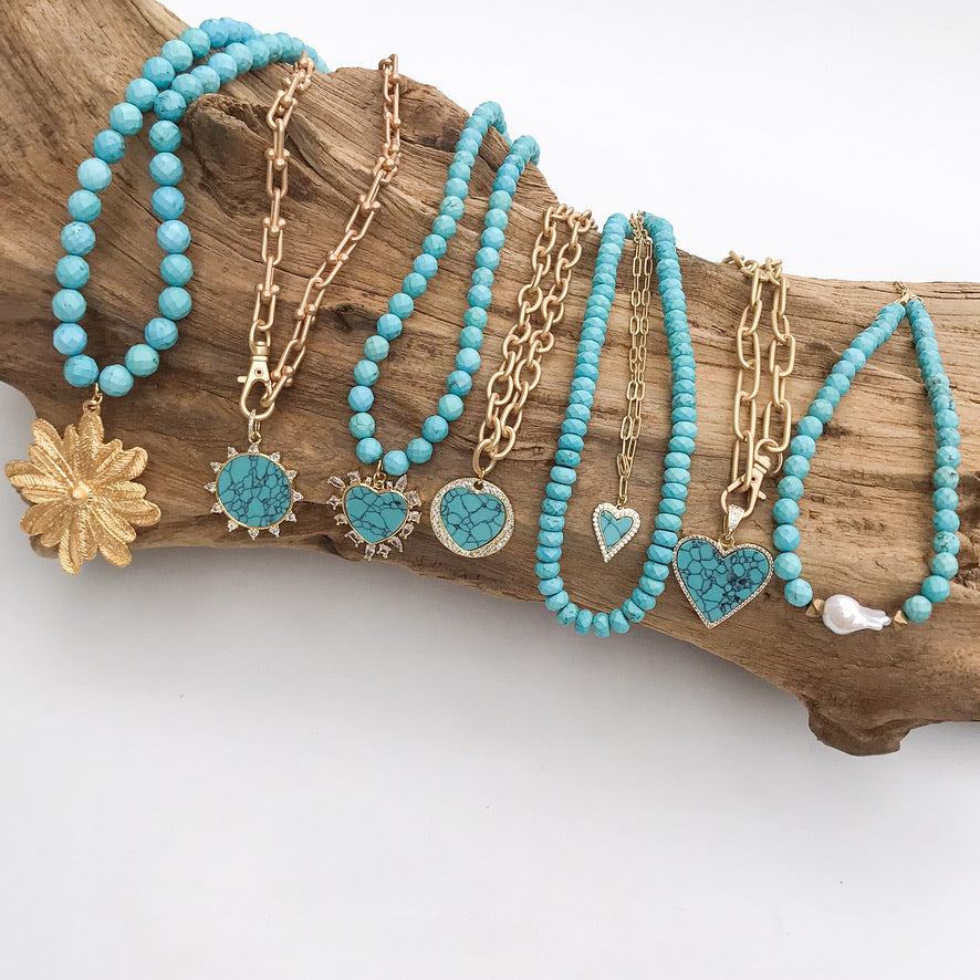Rondelle Gemstone Layering Necklace 18”