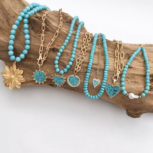 Rondelle Gemstone Layering Necklace 18”