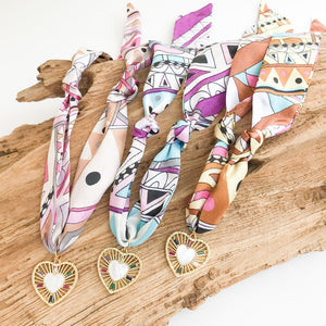 Spokes Heart on Scarf Necklace