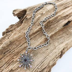 Colorful Flower on Cable Chain