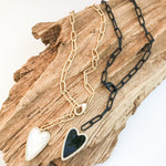 Long CZ Heart on Adjustable XL Paperclip