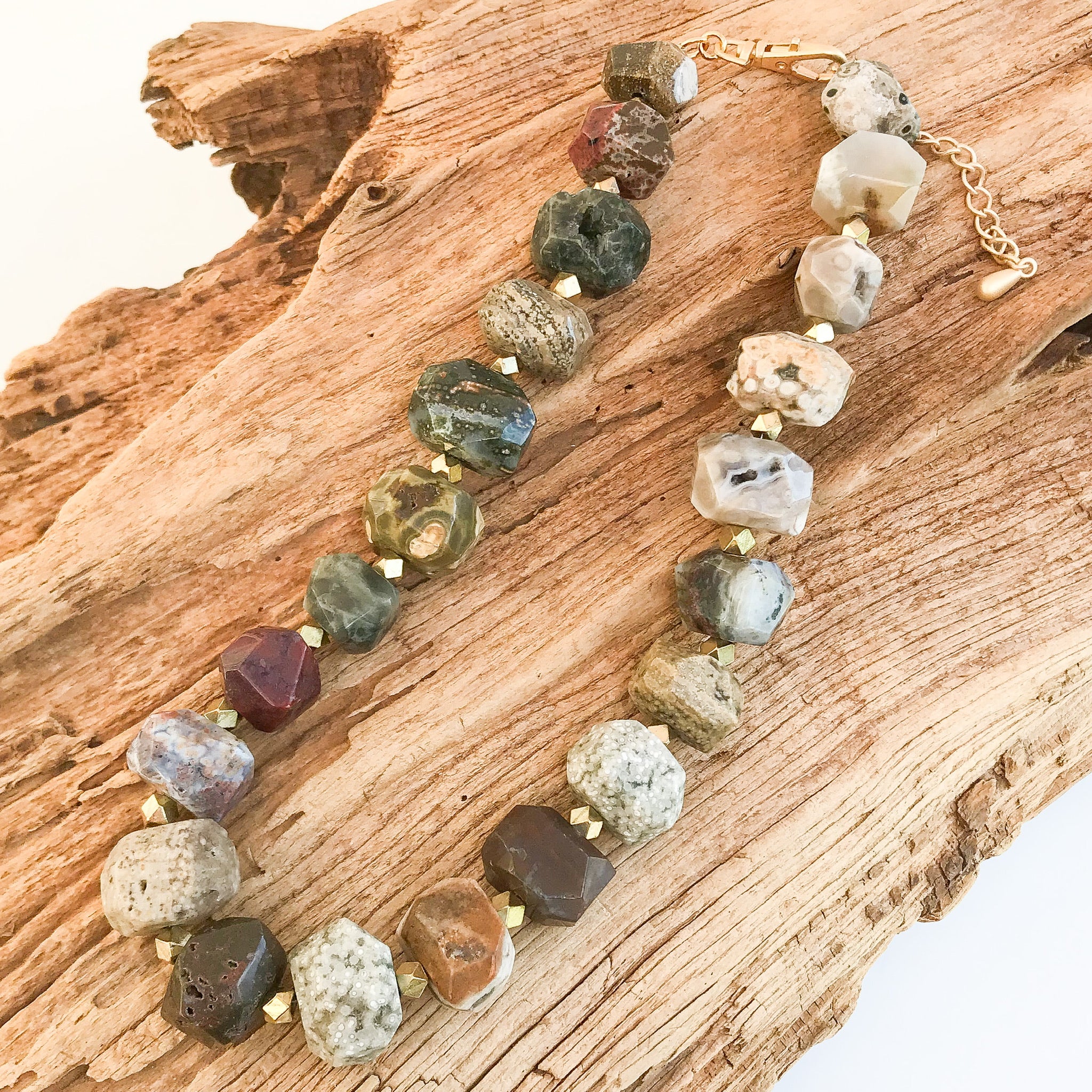Chunk Statement Brass Necklace