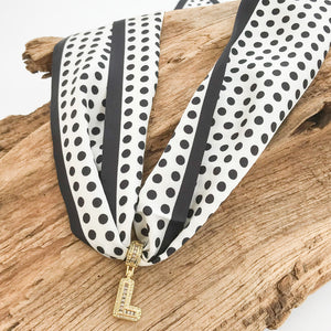 Rhinestone Monogram on Scarf