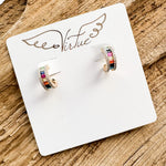 Colored Pave Hoops