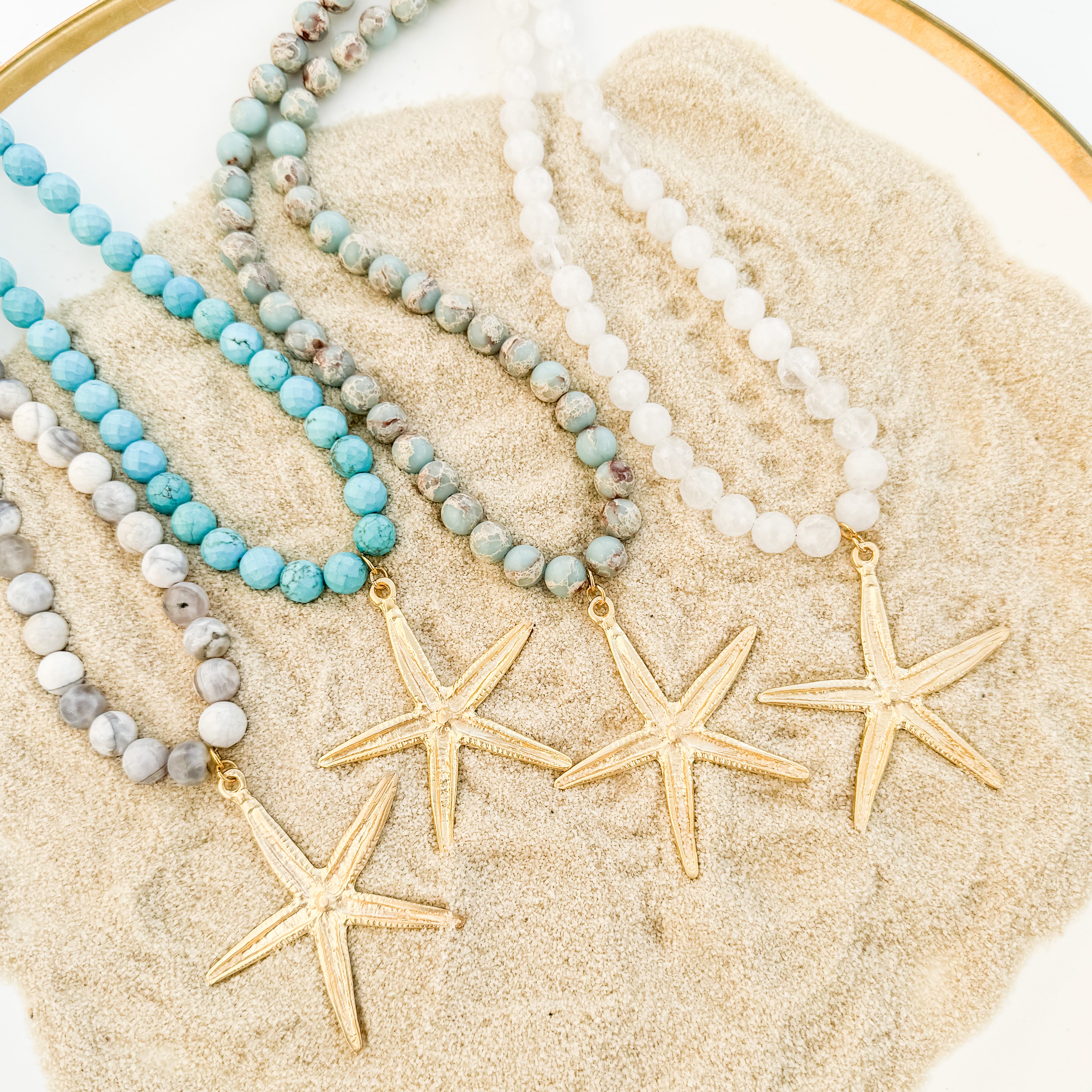 Starfish Gemstone Necklace