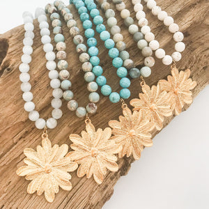 Gemstone Floral Necklace