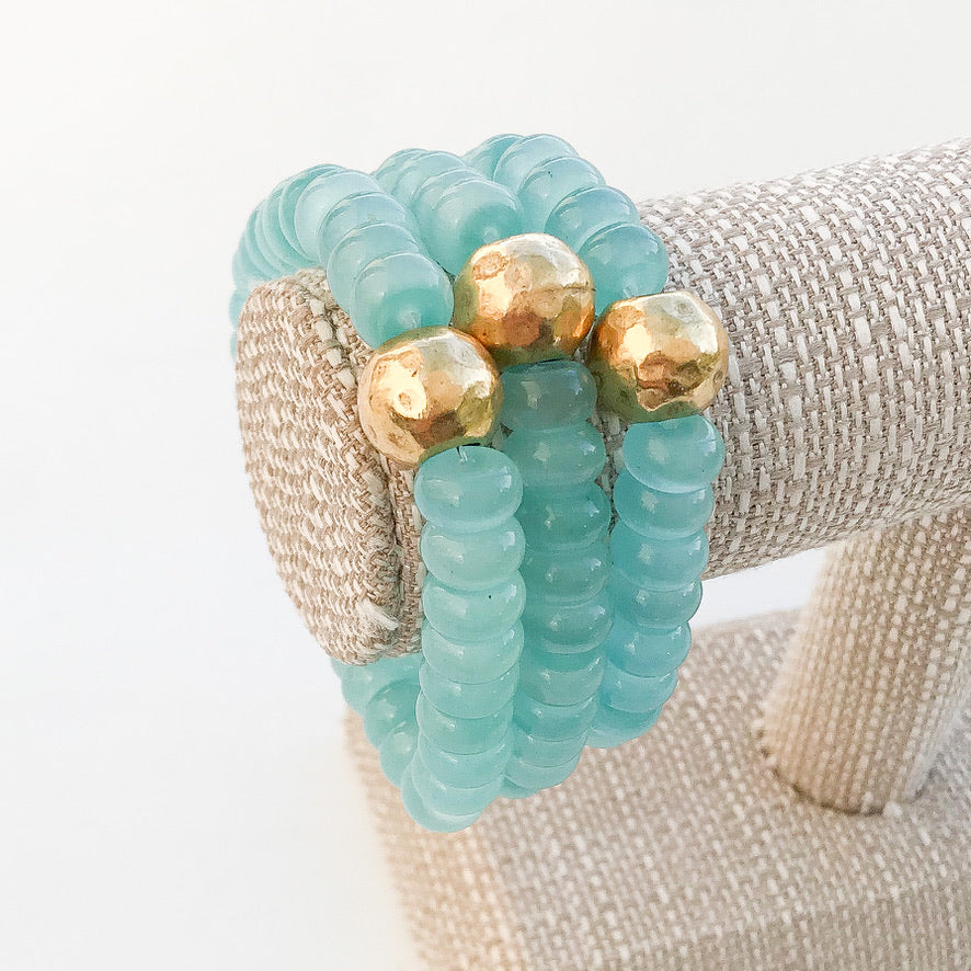 Rondelle Gemstone Ball Bracelet