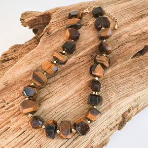 Chunk Statement Brass Necklace