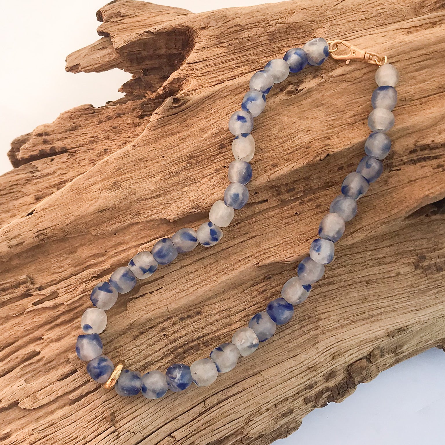 Glass Washer Necklace 18”