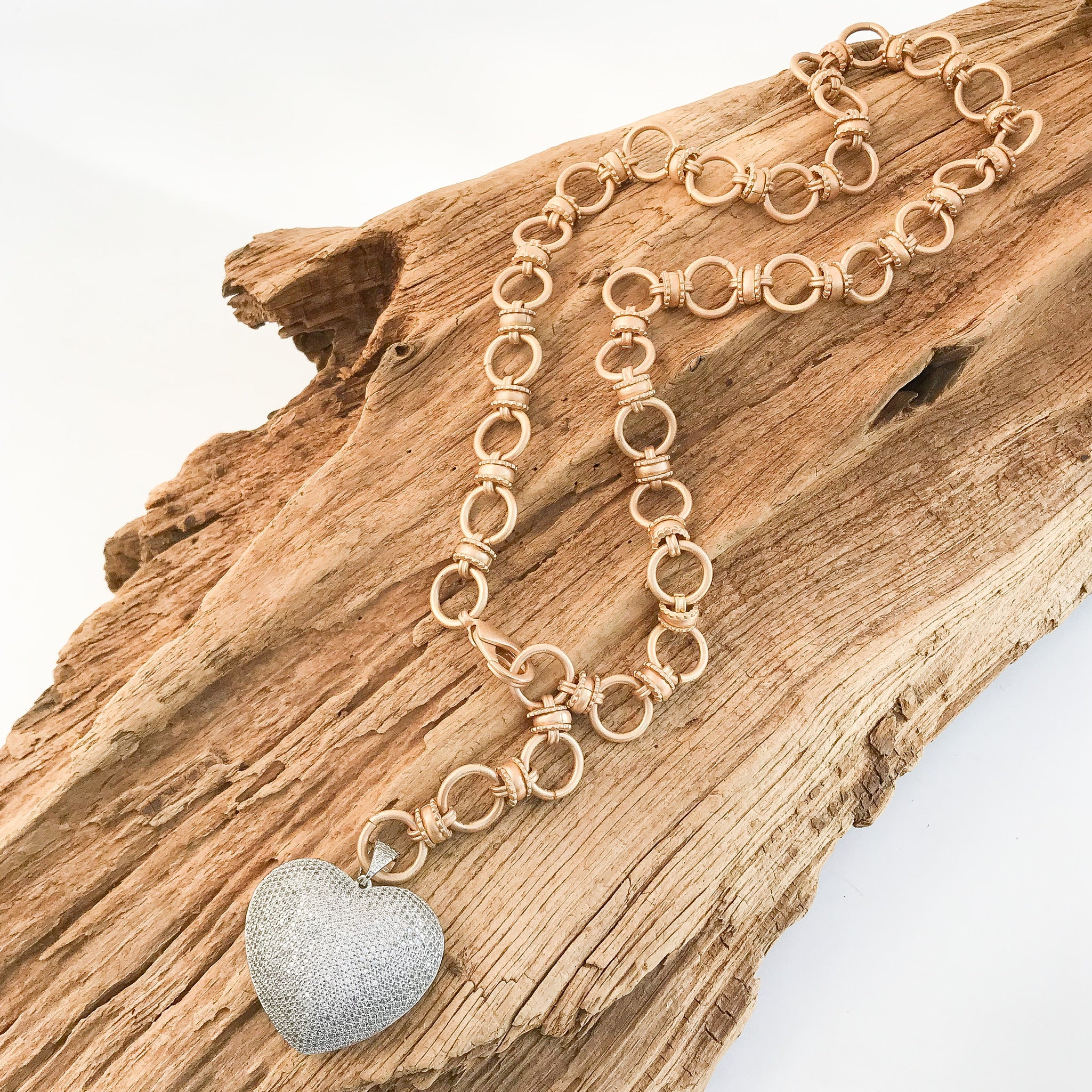 CZ Heart on Adjustable Crown Chain