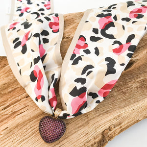 Filigree Heart on Scarf Necklace