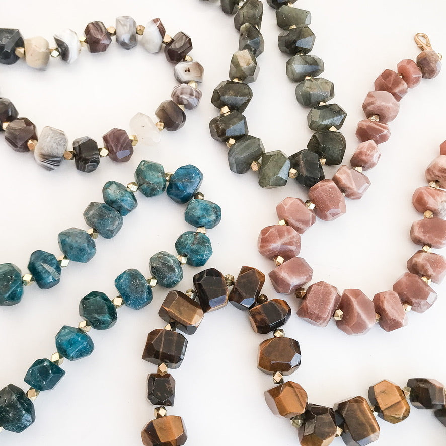 Chunk Statement Brass Necklace
