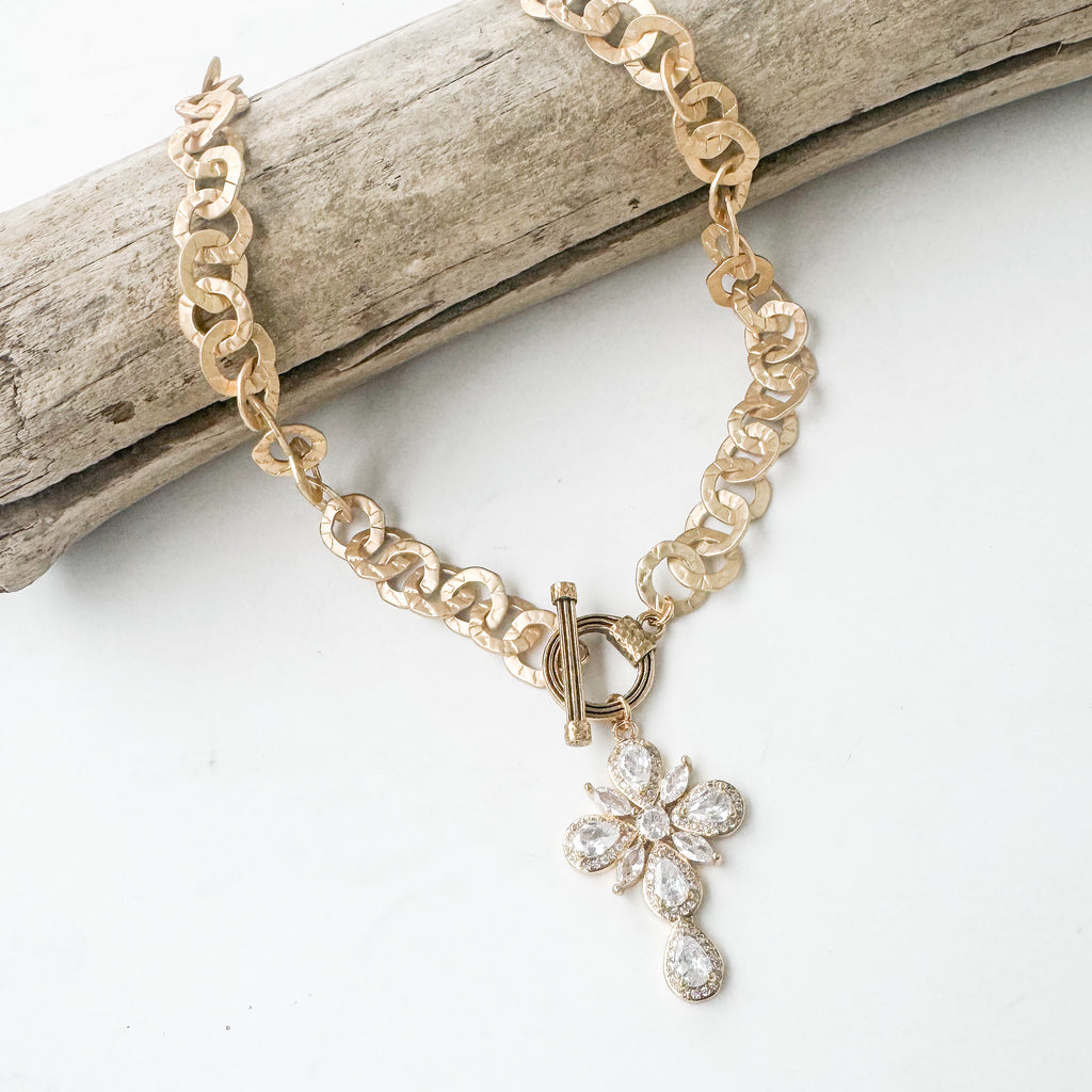 Crystal Flare Cross on Washer