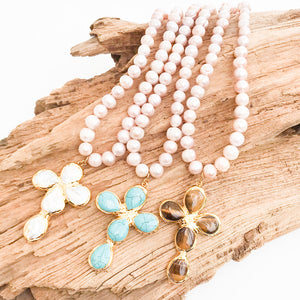 Jumbo Freshwater Pearl Cross on Potato Pearls
