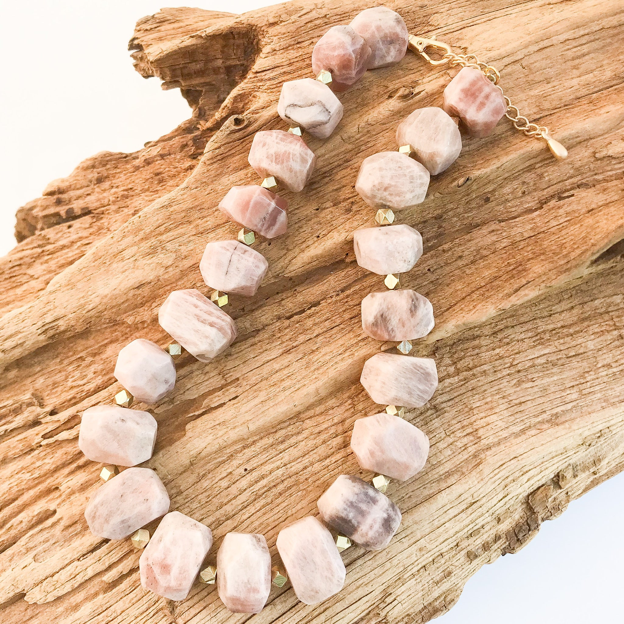 Chunk Statement Brass Necklace