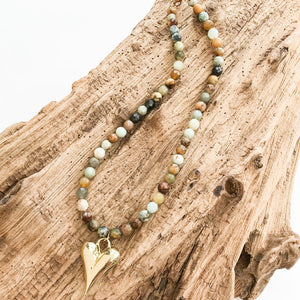 Puffy Heart on 8MM Necklace