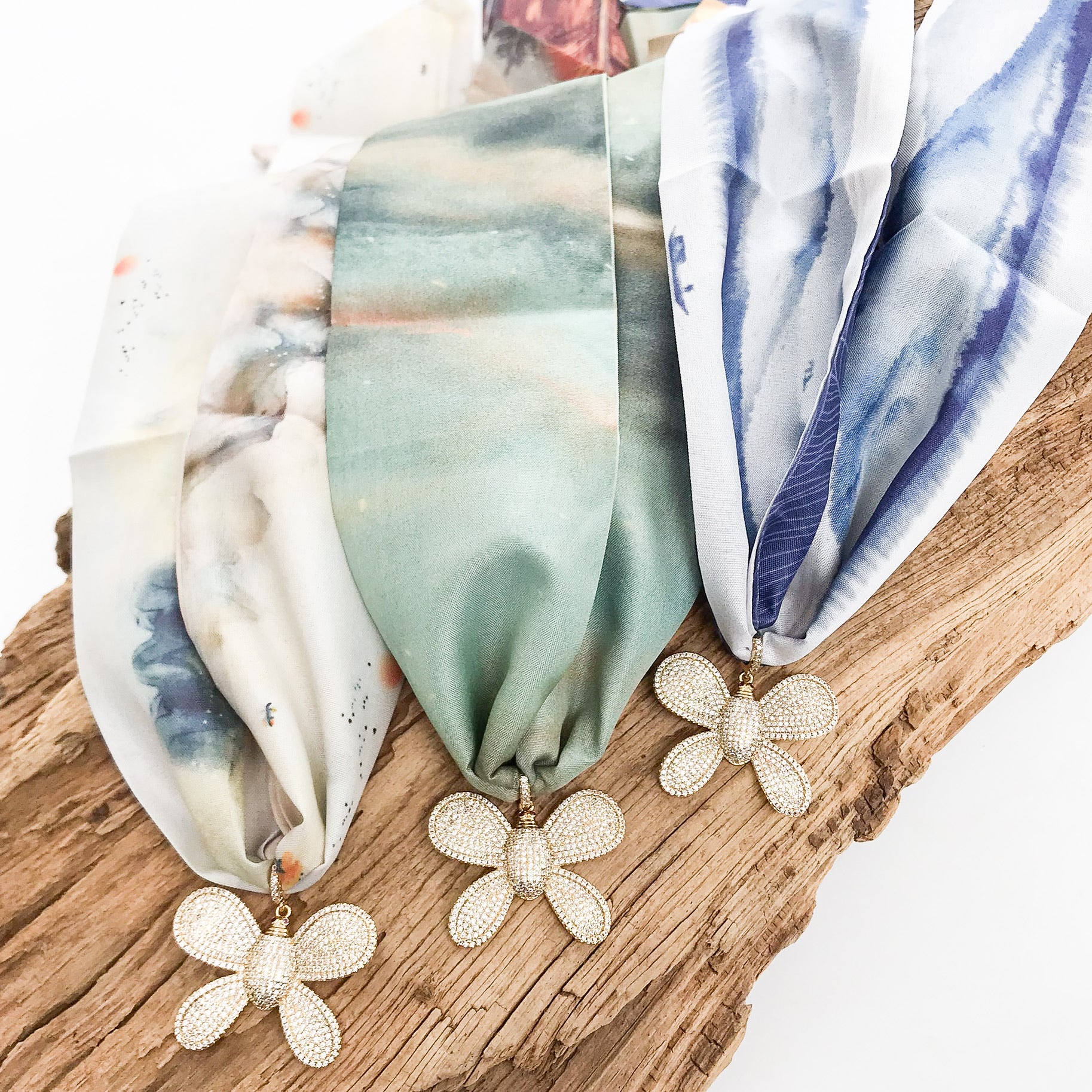 Butterfly on Scarf Necklace