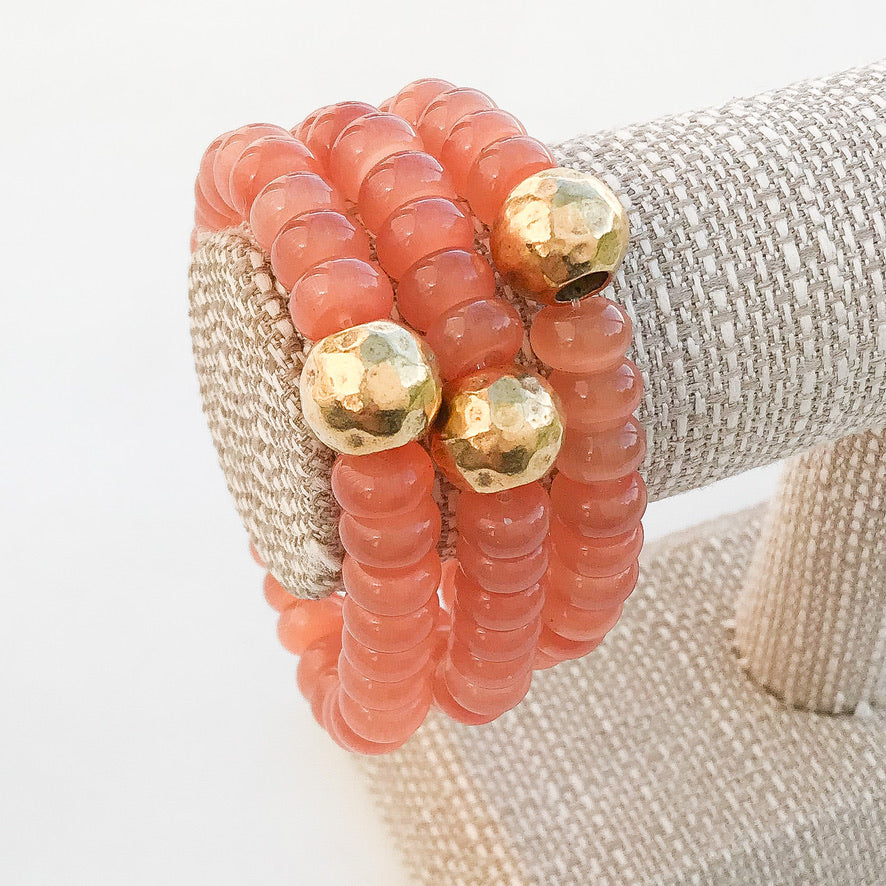 Rondelle Gemstone Ball Bracelet