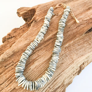 Gemstone Heishi Disc Necklace