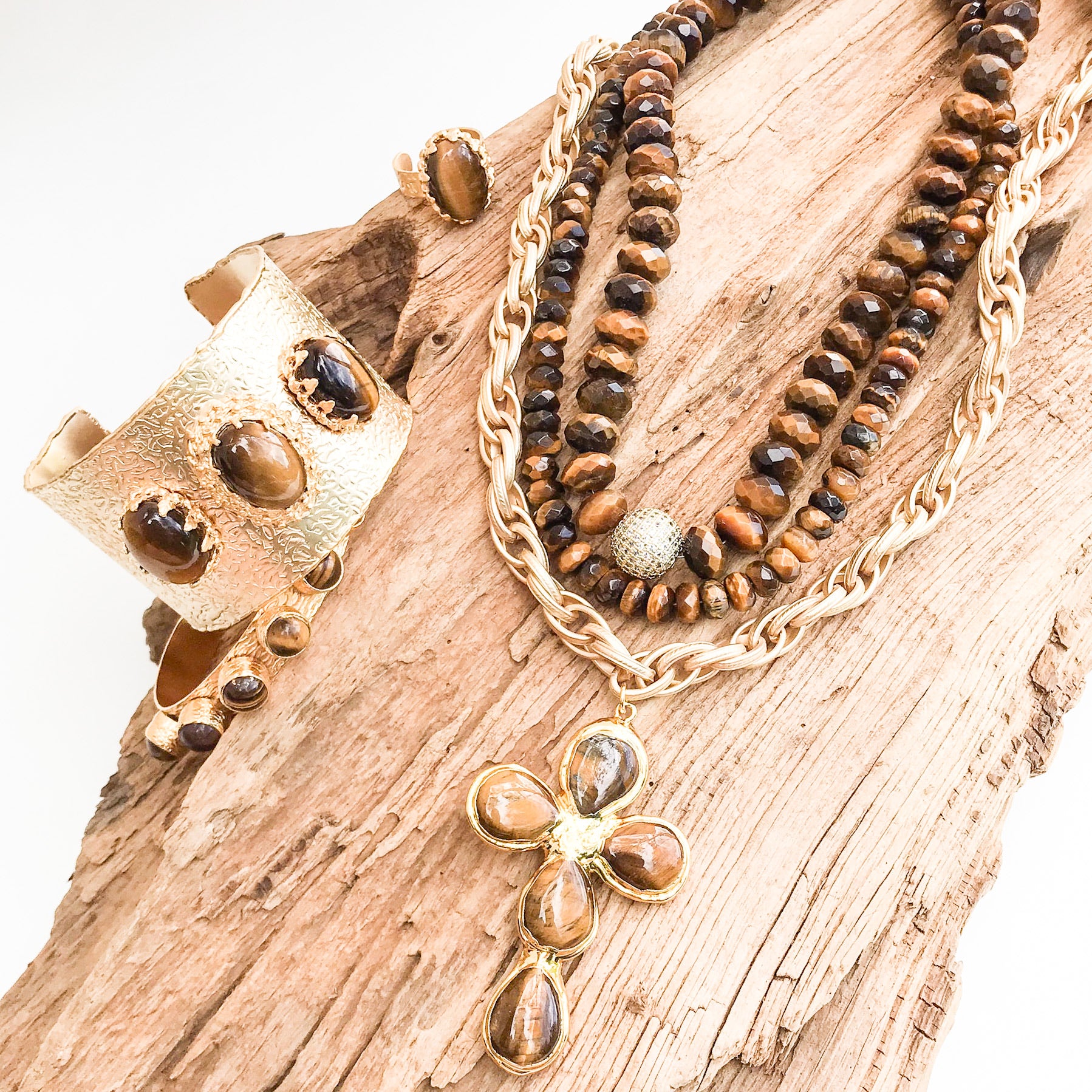Rondelle Gemstone Layering Necklace 18”