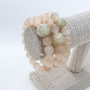 Gemstone Pave Ball Bracelets
