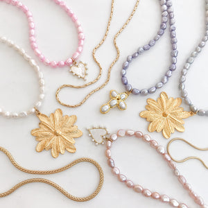 Flower on Freshwater Pearls