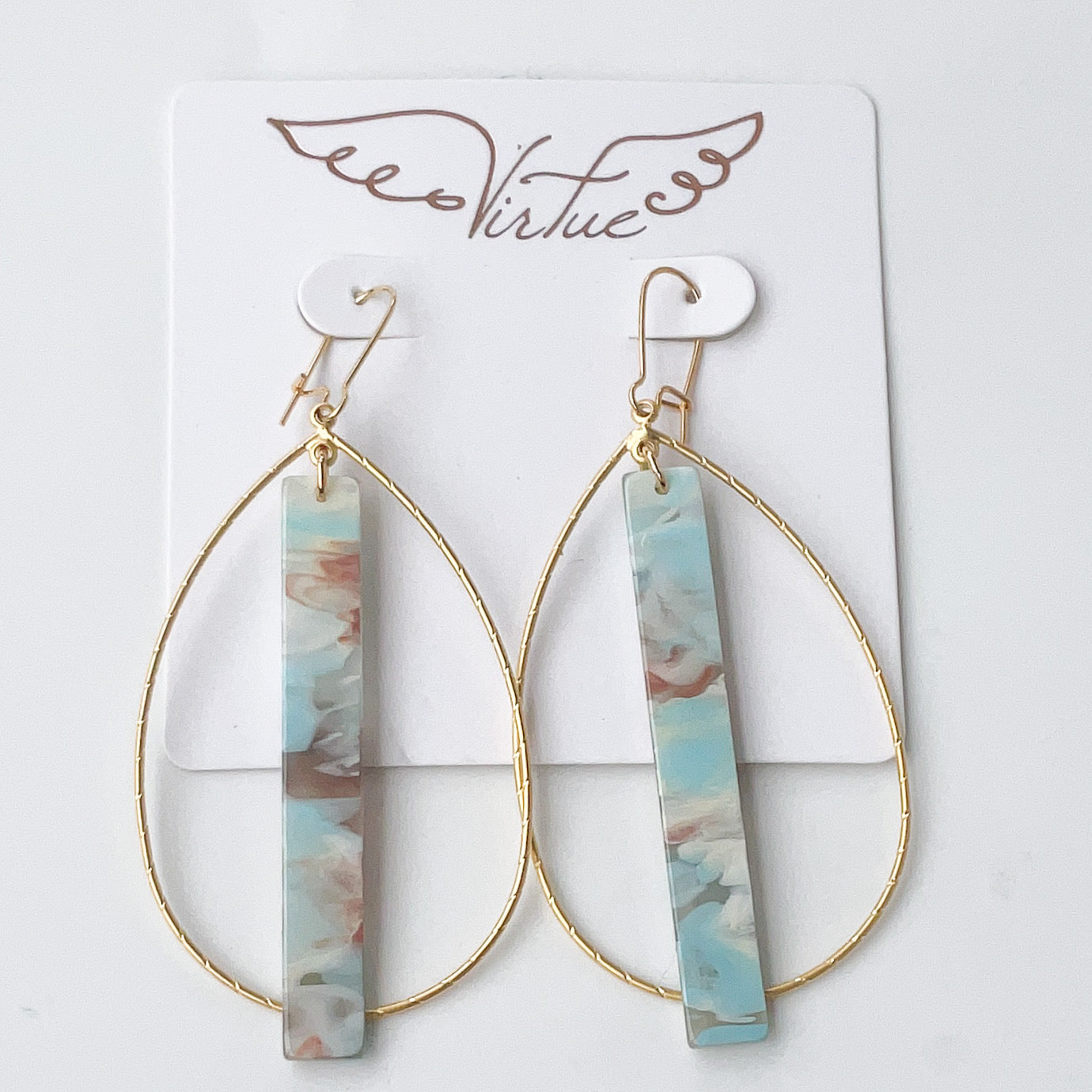 Teardrop Hoop W/ Acrylic Bar
