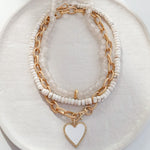 Etched Chain w/ Enamel Heart