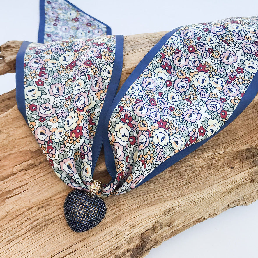 Filigree Heart on Scarf Necklace