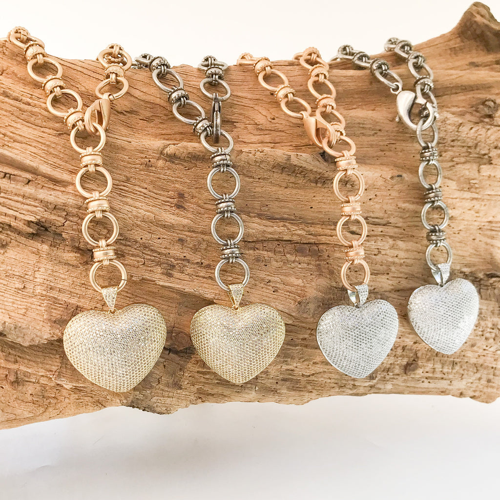 CZ Heart on Adjustable Crown Chain