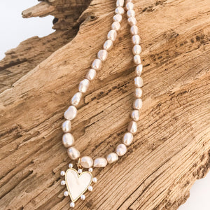Pearl Studded MOP Heart