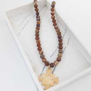 Gemstone Necklace w/ St Ben