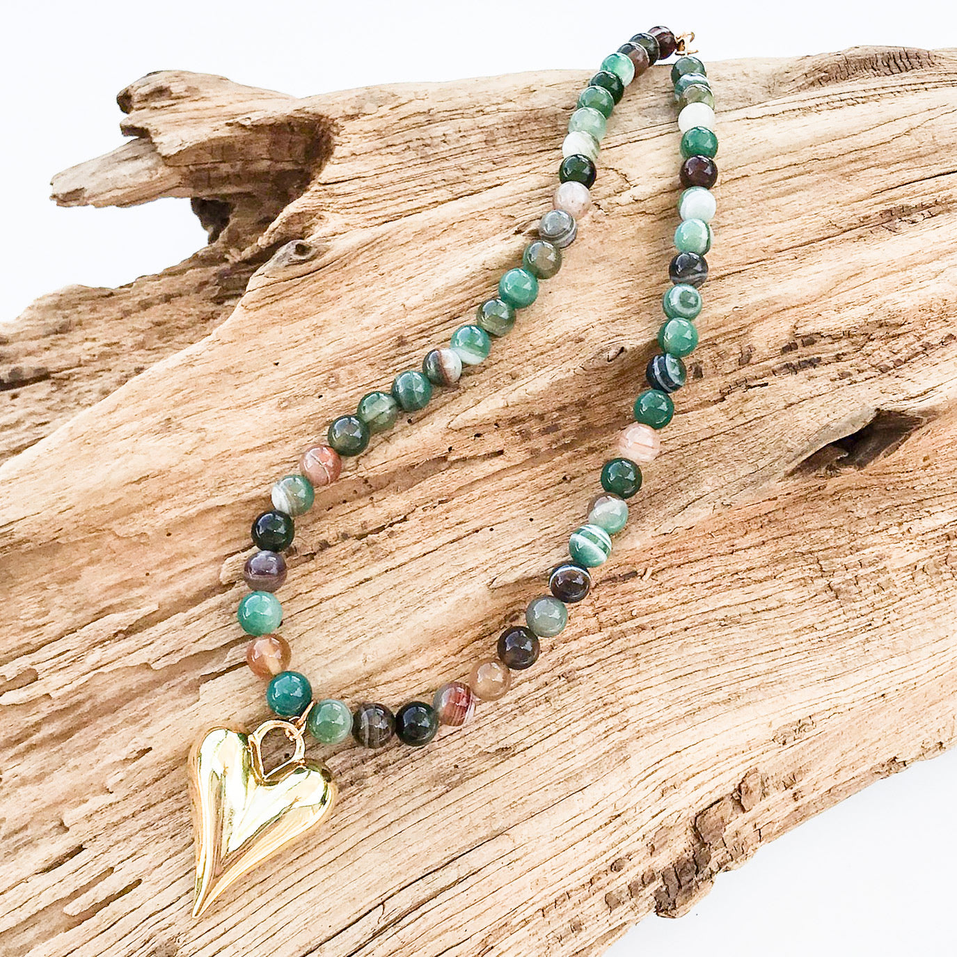 Puffy Heart on 8MM Necklace