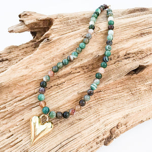 Puffy Heart on 8MM Necklace