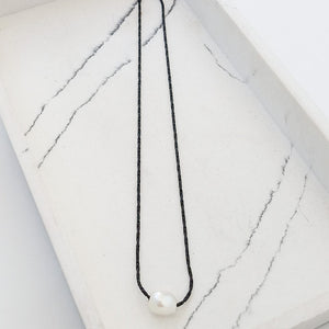 Petite Rope Chain 16” w/ Mini Pearl