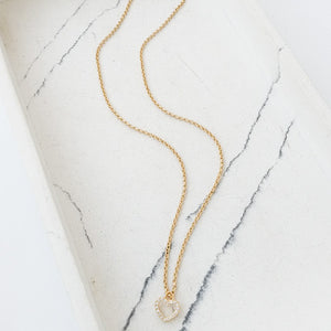 Small Chain w/ Petite CZ Heart 16”