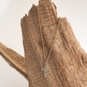 Small Rolo w/ Petite Pave Cross
