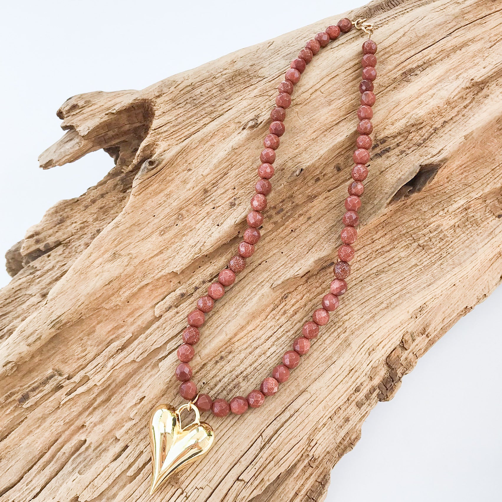 Puffy Heart on 8MM Necklace