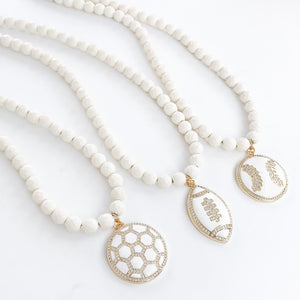 Baseball on Gemstone Necklace