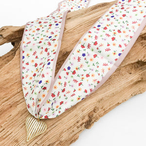 Ribbon CZ Heart On Scarf Necklace