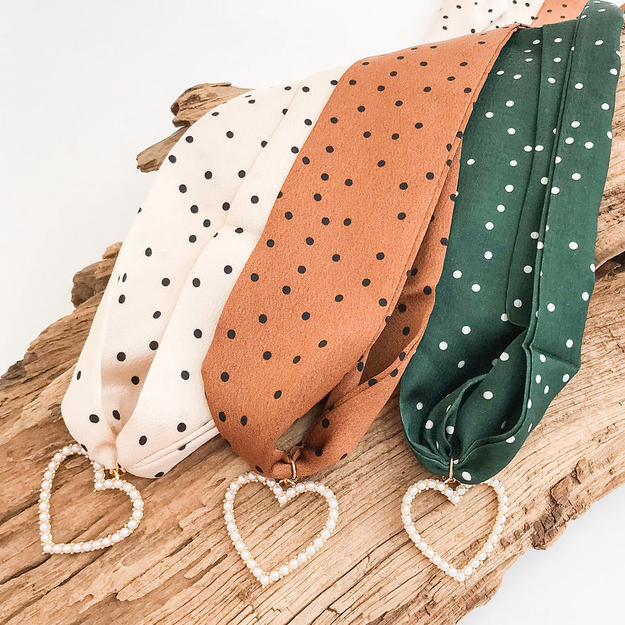 Pearl Open Heart on Scarf Necklace