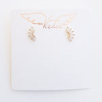 Rhinestone Half Moon Stud