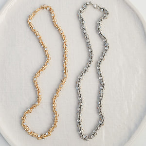 Twisted Rhinestone Statement Necklace 18”