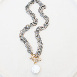 Coin Pearl Washer Necklace