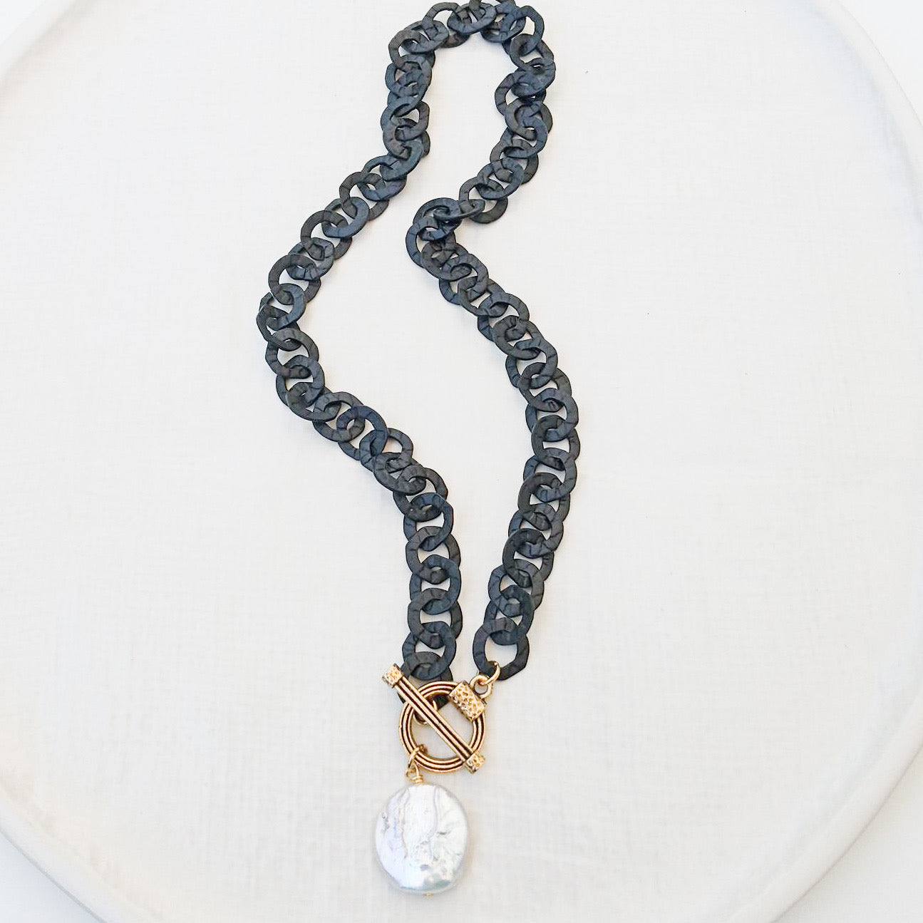 Coin Pearl Washer Necklace